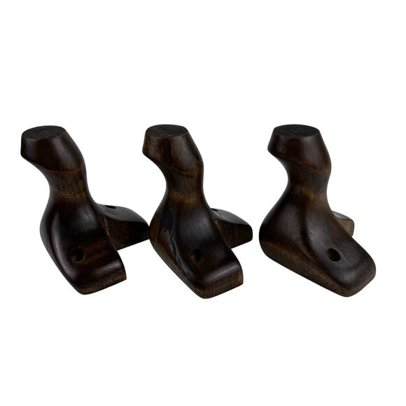 Vintage 3 Mid Century Modern Wooden Furniture Legs Tapered Corner Style 5" x 5" - Picture 5 of 7